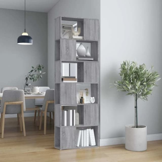Vidaxl Book Cabinet/Room Divider Grey Sonoma 60X24X186 Cm, Grey 816033