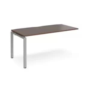 Bench Desk Add On Rectangular Desk 1600mm Walnut Tops With Silver Frames 800mm Depth Adapt