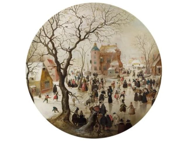 National Gallery A Winter Scene with Skaters near a Castle - National Gallery 400 Piece Circular Jigsaw Puzzle