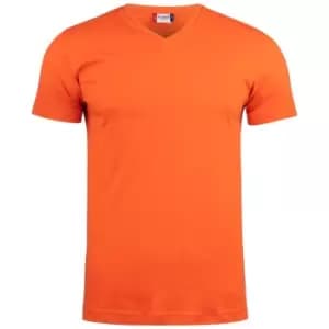 Clique Unisex Adult Basic Knitted V Neck T-Shirt (L) (Blood Orange)