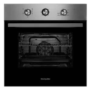 Montpellier SBFO65X 65L Built-In Single Electric TruFan Oven - Stainless Steel/Black