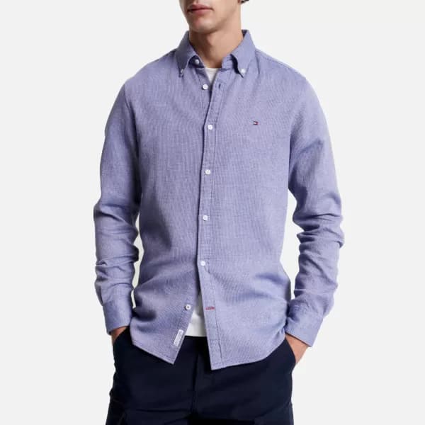 Tommy Hilfiger Brushed Cotton-Dobby Slim-Fit Shirt - XXL