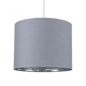 Reni Small Pendant Shade in Grey and Chrome