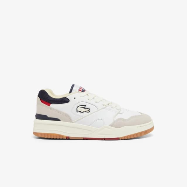 Lacoste Lineshot Leather Trainers Off White male UK 7
