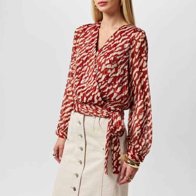 Vero Moda Rie Wrap Blouse - Red Red 8