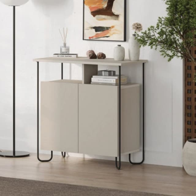 FWStyle FWStyle 2 Door Sandstone Sideboard Storage Unit in Beige Beige One Size Unisex 8683628019597