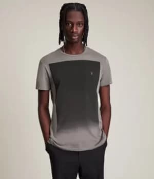 AllSaints Mens Lobke Gradient Crew T-Shirt, Inox Grey, Size: L
