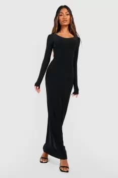 Premium Heavy Weight Slinky Long Sleeve Maxi Dress