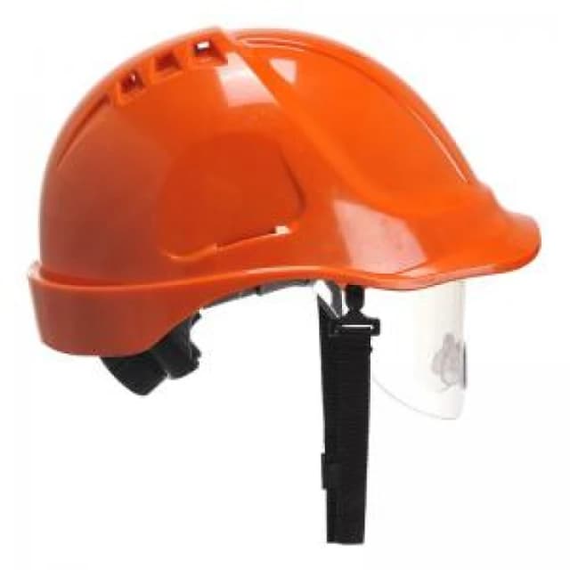 Portwest Endurance Safety Helmet and Visor PW55ORR Colour: Orange