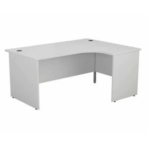 TC Office Right Hand Crescent Desk with Panel End Legs and Pedestal 1800 x 1200mm, White