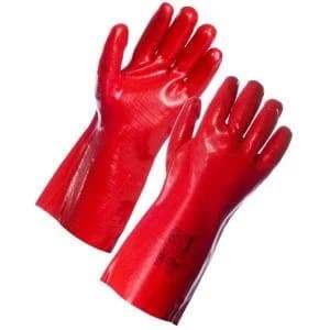 Supertouch 35cm PVC Dip Gauntlet Red 23123