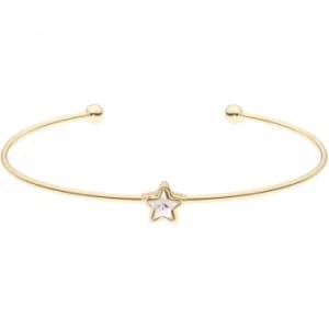 Ted Baker Ladies Gold Plated Crystal Star Ultrafine Cuff Bangle