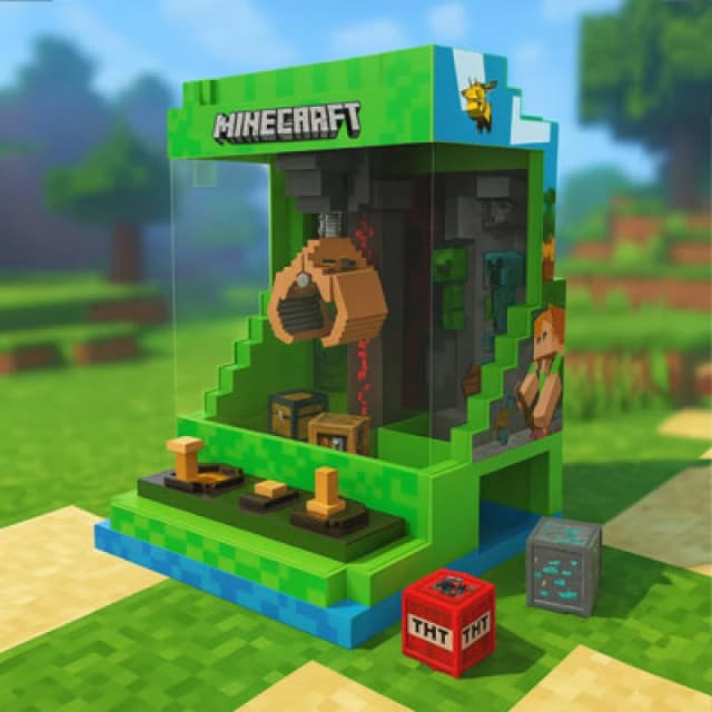 Minecraft Retro Table Top Claw Crane Game