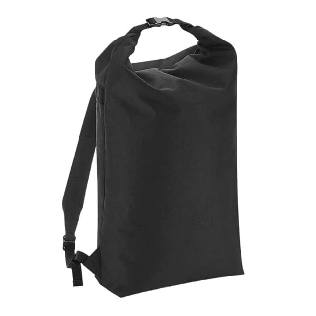 Bagbase Mens Icon Roll-Top Backpack in Black Male