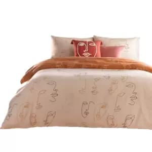 Furn Kindred Abstract Duvet Cover Set (King) (Apricot)