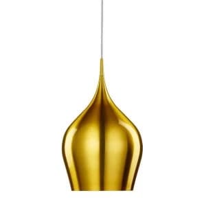 1 Light Large Dome Ceiling Pendant Gold, E27