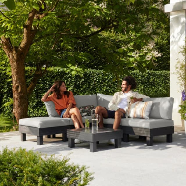 Keter Elements 5-Seater + table / FR Cushions, Grey 259245