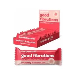 The Gut Stuff Good Fibrations Raspberry & Coconut Bar - 35g x 12 - 702496