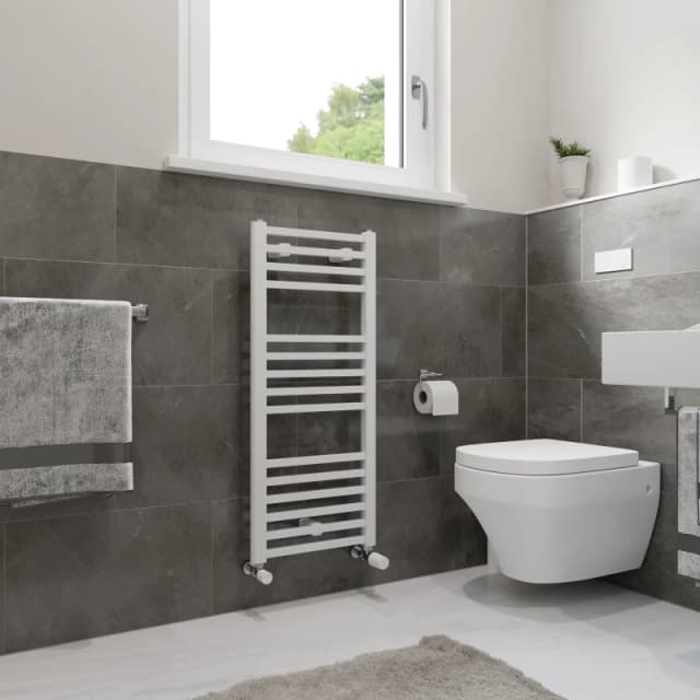 Agadon Willow Designer Towel Radiator in White Size: 677mm x 500mm White Unisex 677mm x 500mm