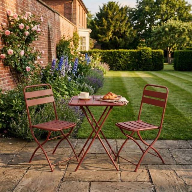 Artemis Home Colourways Vibrant Folding Patio or Balcony Set in Terracotta Terracotta Unisex