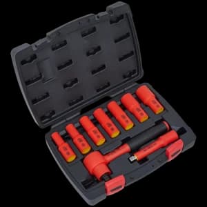 Sealey 9 Piece 3/8" Drive VDE Insulated Hexagon WallDrive Socket Set 3/8"