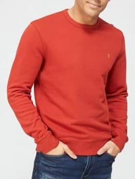 Farah Tim Crew Neck Jumper - Rust