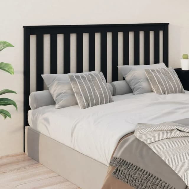 Vidaxl Bed Headboard Black 166X6X101cm Solid Wood Pine, Black 818534