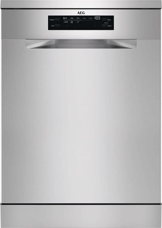 AEG SatelliteClean Dishwasher Freestanding Silver 14 Place AirDry MaxiFlex FFB74917ZM FFB74917ZM Silver