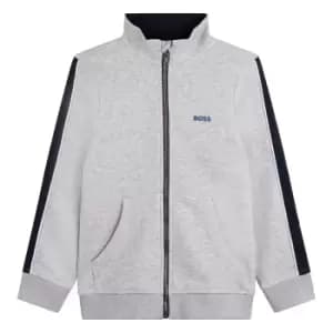 Boss Kids Boys Full-zip Logo Sweatshirt In Grey - Size 4 Years