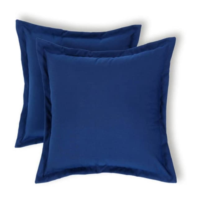 Homescapes Luxury Outdoor Cushions 2 Set, Waterproof Filled Cushion, Soft-Touch, Plain Navy Blue, For Garden And Indoors, 45X45 Cm