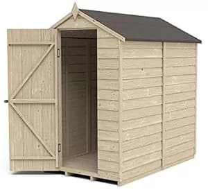 Forest Garden 6 x 4ft Apex Overlap Pressure Treated Windowless Shed