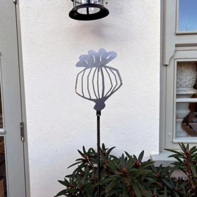 Poppy Forge 1 Feet Poppy Seed Head Plant Pin (Pack Of 3) - Bare Metal/ready To Rust