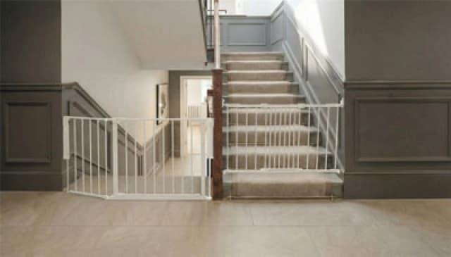 Safetots Solution For Up And Down Staircases, White, Multi Panels, Up To 102Cm, And, Screw Fit Gate, 67Cm - 105.5Cm