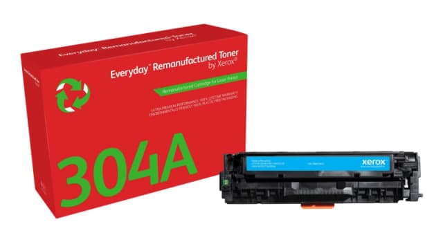 Xerox Everyday Cyan Remanufactured Toner by Xerox compatible with HP 304A (CC531A), Standard capacity 006R03822