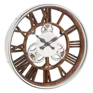 Crossland Grove Norton Wall Clock 350X50X350Mm - Polished Nickel