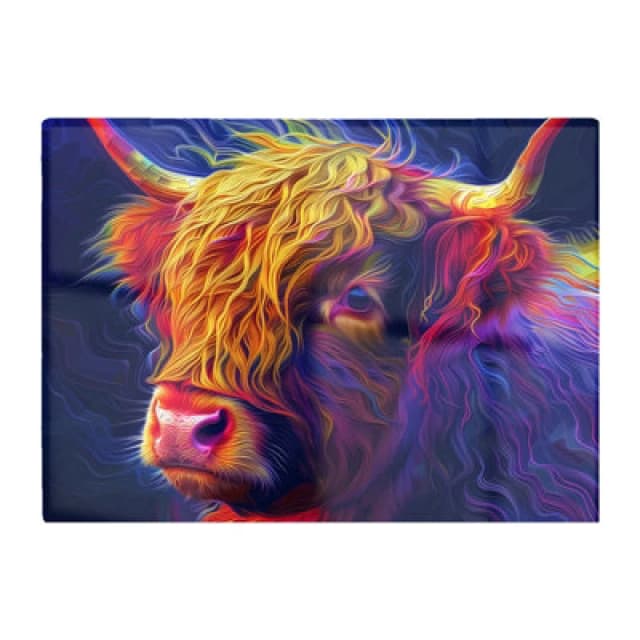 Warren Reed Designer Vibrant Highland Cow Chopping Board