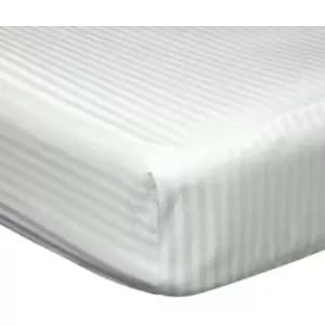 Belledorm 540 Thread Count Satin Stripe Extra Deep Fitted Sheet (Double) (Ivory) - Ivory