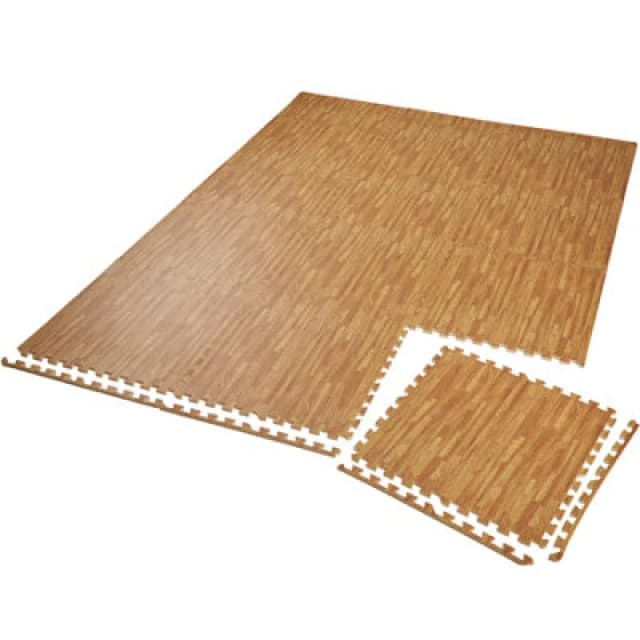 Tectake Gym Mats - 12 Interlocking Sections With 24 Edge Pieces 61 X 61cm - Wood Decor