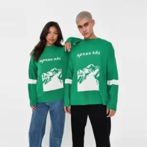 Missguided Apres Ski Graphic Jumper - Green