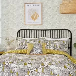 Scion Doggy Day Care Single Duvet Cover Set, Mustard
