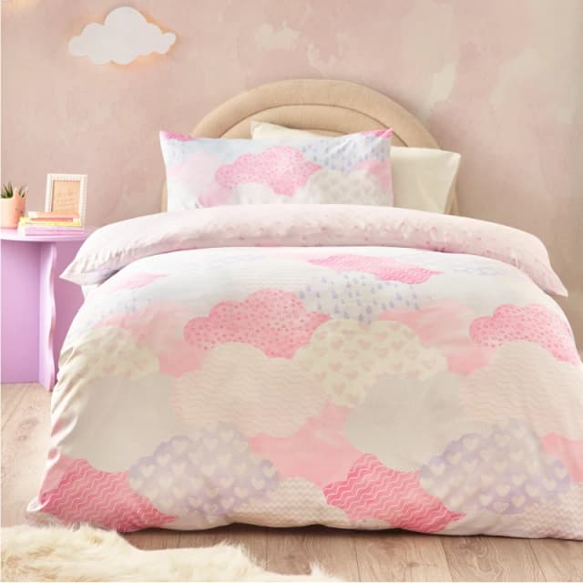 Catherine Lansfield Soft As A Cloud Soft Duvet Cover Bedding Set Pink