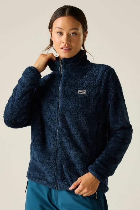 Dare 2b Womens Gnarly Relaxed Textured Full Zip Fleece in Navy Size: 8 Navy Female 8