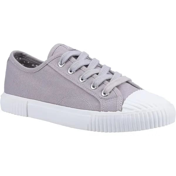 Hush Puppies Womens Brooke Lace Up Canvas Shoes Trainers - UK 3 Grey female GDE2380GRY3