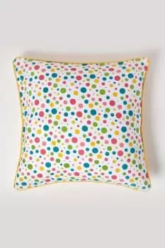 Cotton Multi Colour Polka Dots Cushion Cover