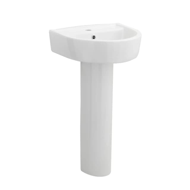 Balterley 1 Tap Hole Basin Full Pedestal 420mm White
