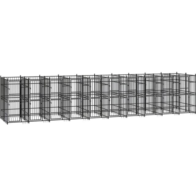 VIDAXL Outdoor Dog Kennel Steel 18.43 m² Vidaxl 8720286871249
