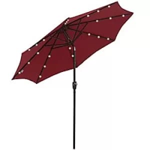 Outsunny Sun Umbrella 840-125WR Steel, Polyester Wine Red