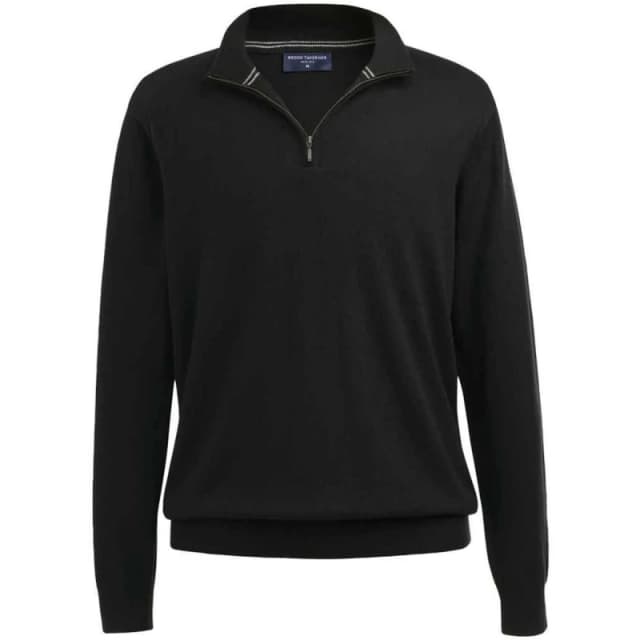 Brook Taverner Brook Taverner Men Copenhagen Quarter Zip Jumper in Black Size: Small Black S Male 5063693803599