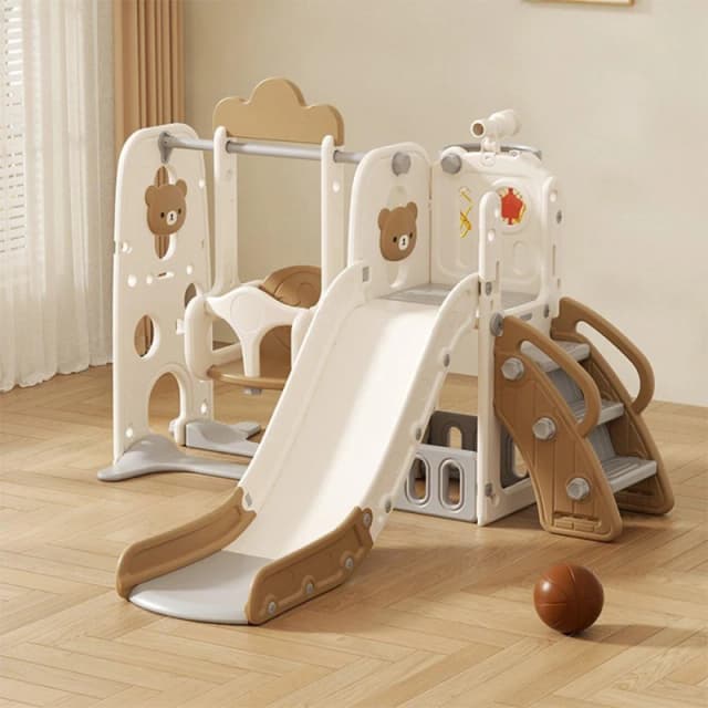 KIDKID Cartoon Bear Slide Playset Beige unisex One size