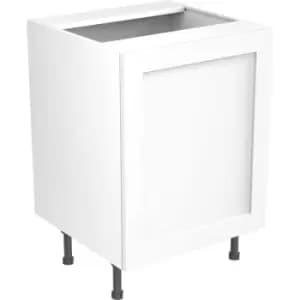 Kitchen Kit Flatpack Shaker Kitchen Cabinet Base Sink Unit Ultra Matt 600mm in White MFC